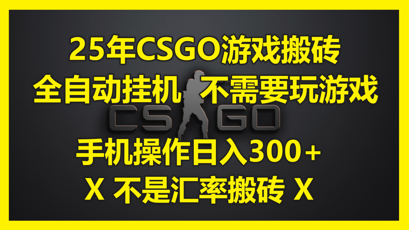 25年CSGO游戏搬砖，全自动挂机，不需要玩游戏，手机操作日入300+。(不… - 奉壹网创-奉壹网创