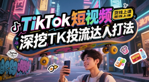 TikTok短视频带货线上课，深挖TK投流达人打法 - 奉壹网创-奉壹网创