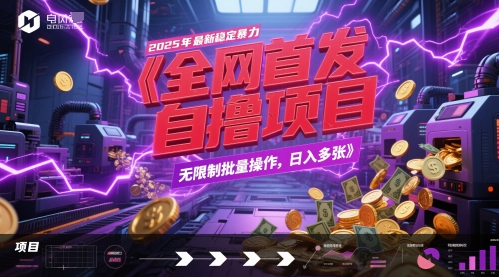 全网首发，2025年最新稳定暴力全自动自撸项目，无限制批量操作，日入多张 - 奉壹网创-奉壹网创