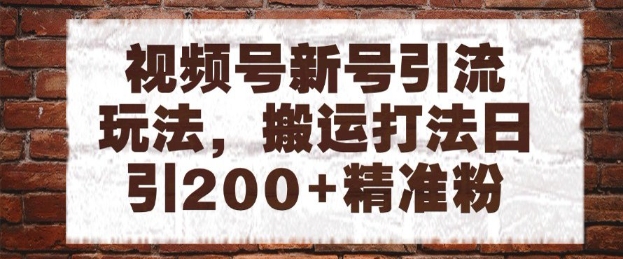 视频号新号引流玩法，搬运打法日引200+精准粉，可矩阵放大【揭秘】 - 奉壹网创-奉壹网创