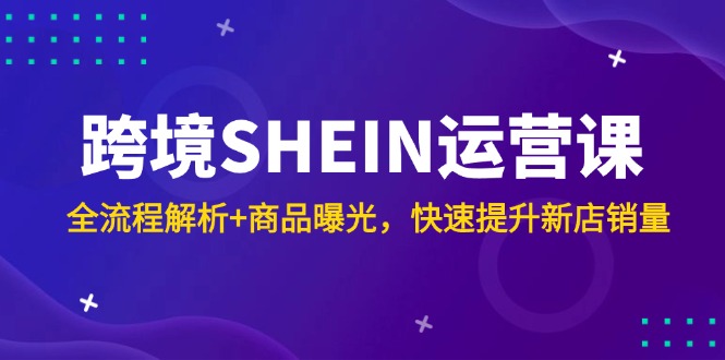 跨境SHEIN运营课，全流程解析+商品曝光，快速提升新店销量 - 奉壹网创-奉壹网创