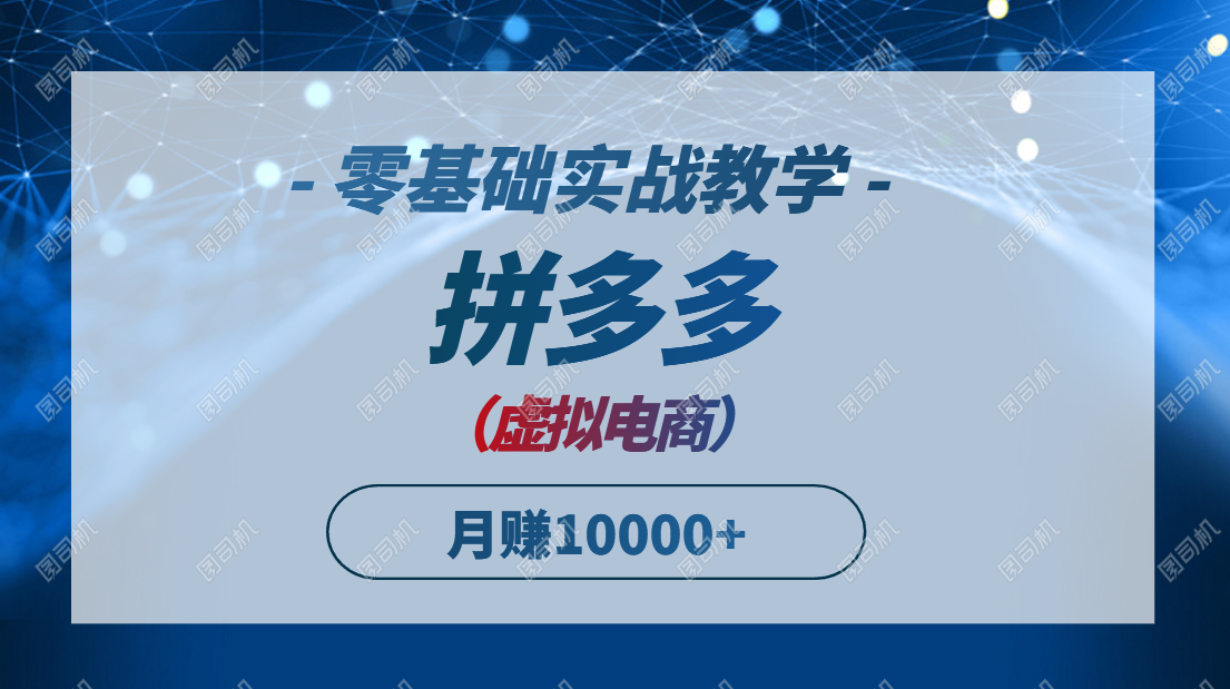 拼多多虚拟电商，零基础实战教学，快速打爆商品，新手也能月入10000+ - 奉壹网创-奉壹网创