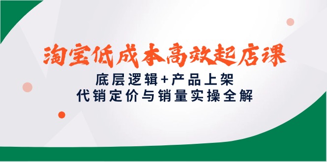 淘宝低成本高效起店课，底层逻辑+产品上架，代销定价与销量实操全解 - 奉壹网创-奉壹网创