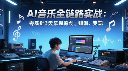 AI音乐全链路实战变现课：零基础3天掌握原创、翻唱、变现 - 奉壹网创-奉壹网创