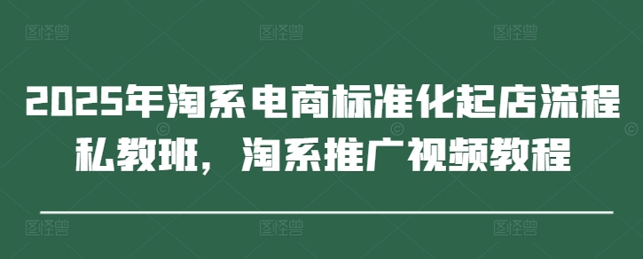 2025年淘系电商标准化起店流程私教班，淘系推广视频教程 - 奉壹网创-奉壹网创