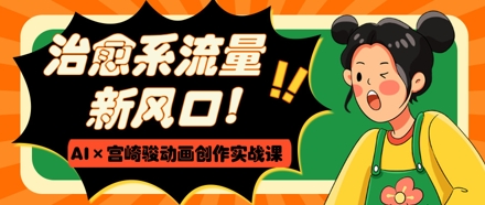 治愈系流量新风口，AI+宫崎骏动画创作实战课，从0到1打造爆款视频 - 奉壹网创-奉壹网创