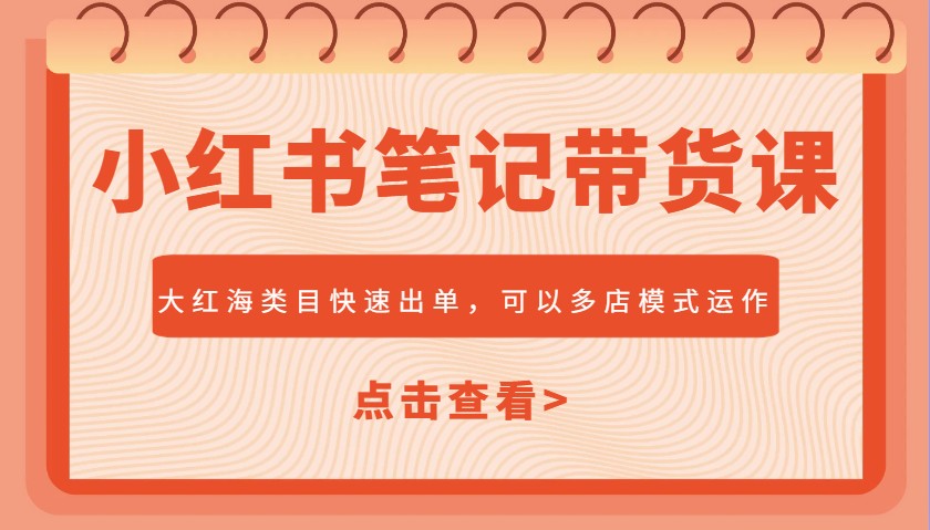 小红书笔记带货课，大红海类目快速出单，市场大，可以多店模式运作(更新) - 奉壹网创-奉壹网创
