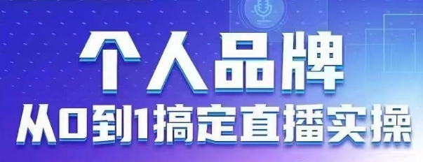 个人品牌：从0到1搞定直播实操，用直播为你的个人品牌赋能，六大实操板块，放大个人影响力 - 奉壹网创-奉壹网创