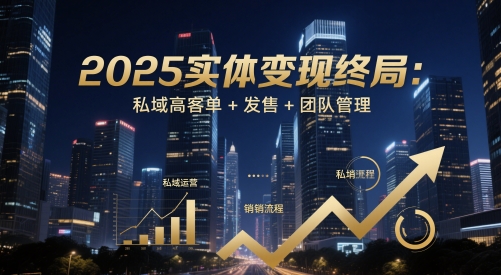 2025实体变现终局：私域高客单+发售+团队管理 - 奉壹网创-奉壹网创