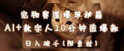 宠物赛道爆单秘籍：AI+数字人10分钟造爆款，日入1k - 奉壹网创-奉壹网创