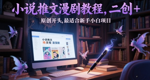 小说推文漫剧教程，二创+原创开头，最适合新手小白项目 - 奉壹网创-奉壹网创