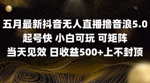 2025五月最新无人直播撸音浪单日产出5张+实操教程【揭秘】 - 奉壹网创-奉壹网创