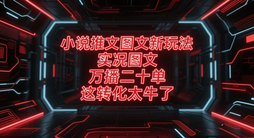 小说推文图文新玩法，实况图文，万播二十单，这转化太牛了！ - 奉壹网创-奉壹网创