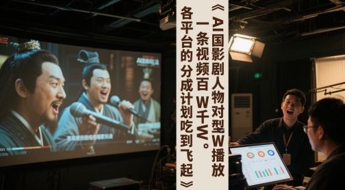 AI三国影视剧人物对口型唱歌玩法，一条视频百W千W播放，各平台的分成计划吃到飞起 - 奉壹网创-奉壹网创