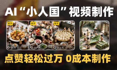 爆款1000W+播放微缩景观迷你小人国AI视频0成本制作全流程教学 - 奉壹网创-奉壹网创
