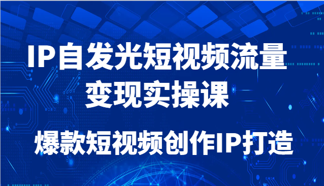 IP自发光短视频流量变现实操课，爆款短视频创作IP打造 - 奉壹网创-奉壹网创