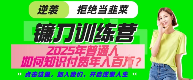 【网创项目终点站-镰刀训练营超级IP合伙人】25年普通人如何通过知识付费实现逆袭【揭秘】 - 奉壹网创-奉壹网创