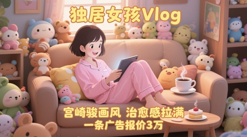 单个账号涨粉71W！用AI制作独居女孩Vlog，宫崎骏画风，治愈感拉满，一条广告报价3W - 奉壹网创-奉壹网创